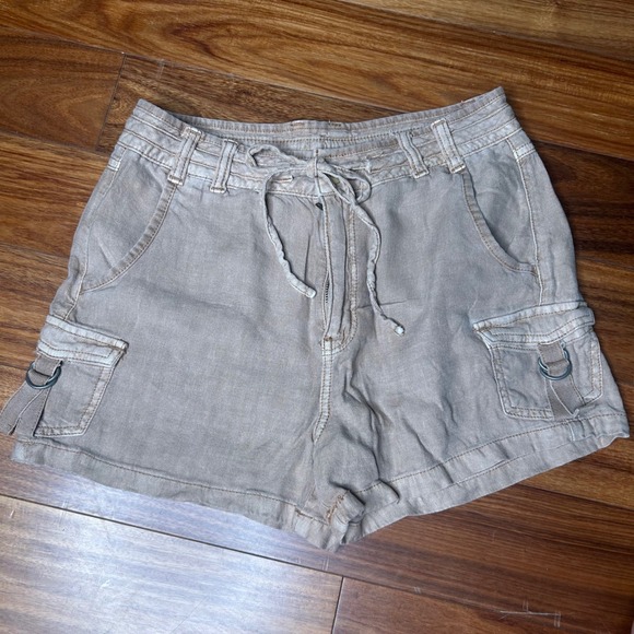 American eagle linen blend Shorts Drawstring Waist Casual cargo Shorts - Picture 1 of 11